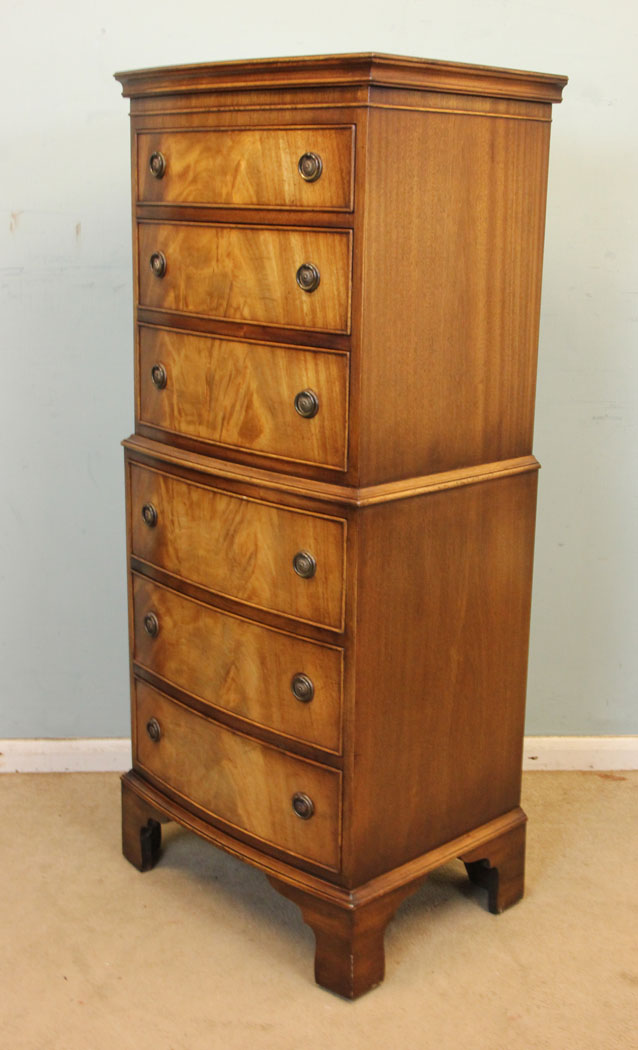 Antique Bow Front Chest on Chest,