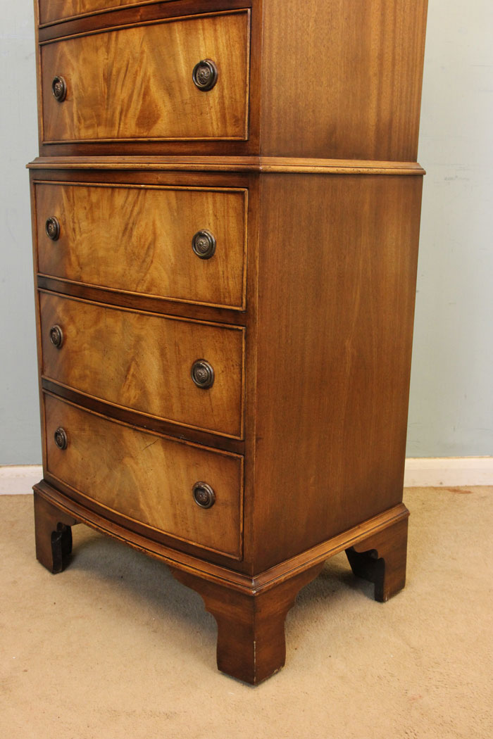 antique Bow Fronted Tallboy,