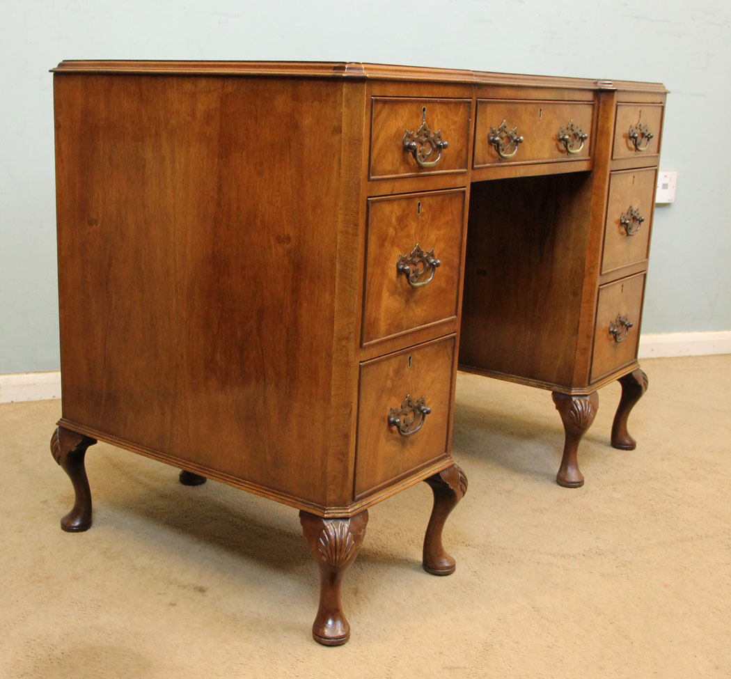 Antique Walnut Knee Hole Desk, Lincolnshire,