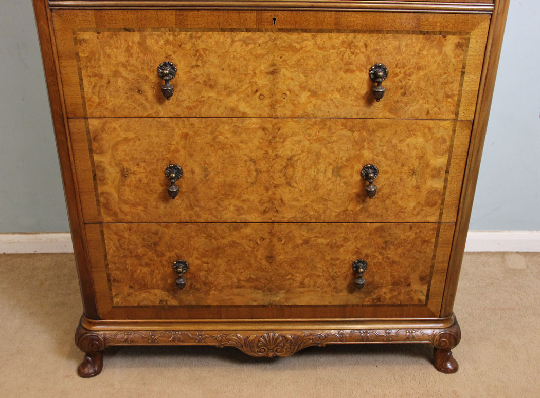 Burr Walnut Tallboy,