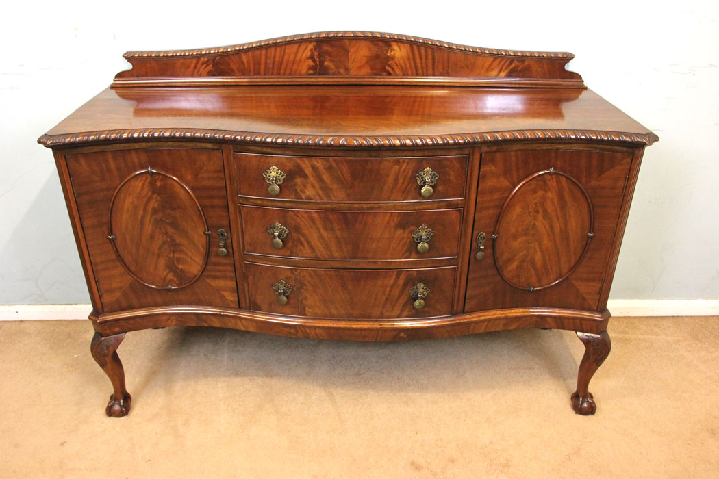Antique Serpentine Shaped Sideboard,