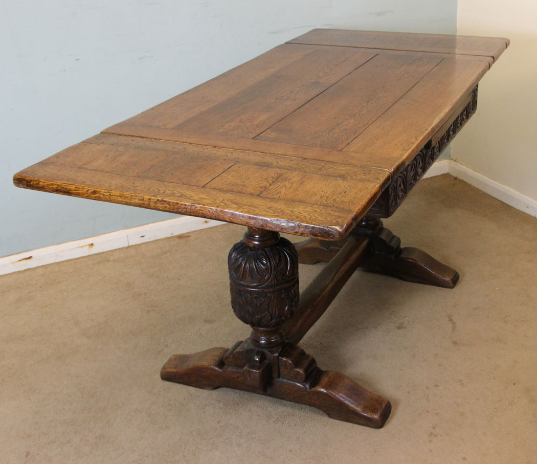 Antique Refectory Draw Leaf Table,