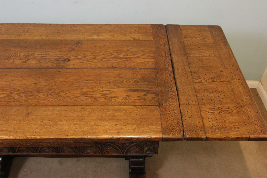 Antique Refetory Draw Leaf Dining Table,
