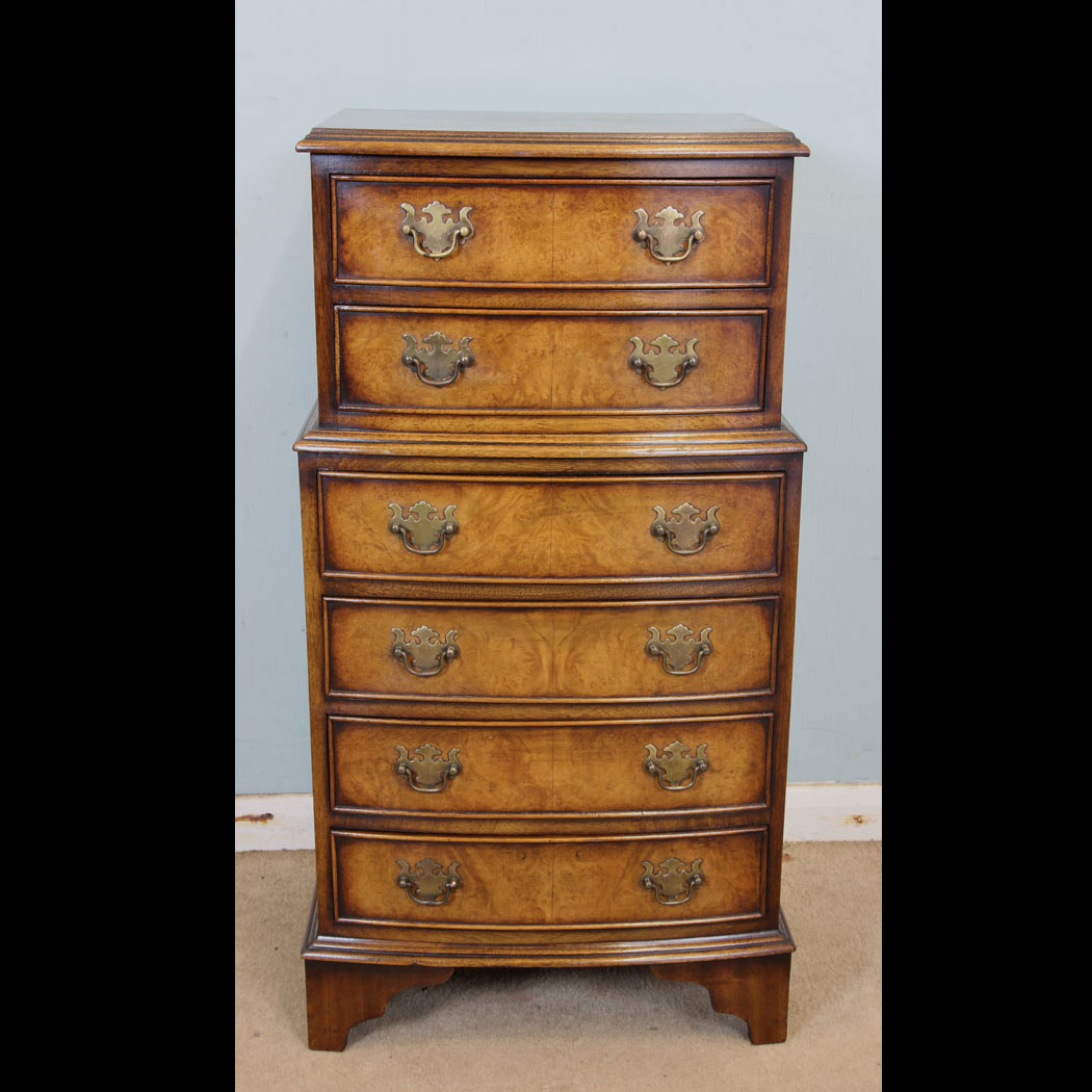Antique Figured Walnut Small Chest Drawers