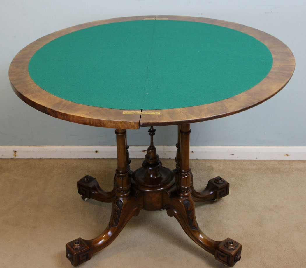 Antique Victorian Side Console Games Table,