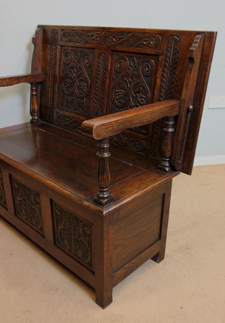 Antique Oak Hall Seat, Suffolk,