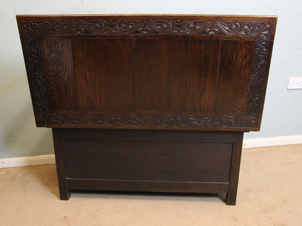 Edwardian Antique Oak Monks Bench,