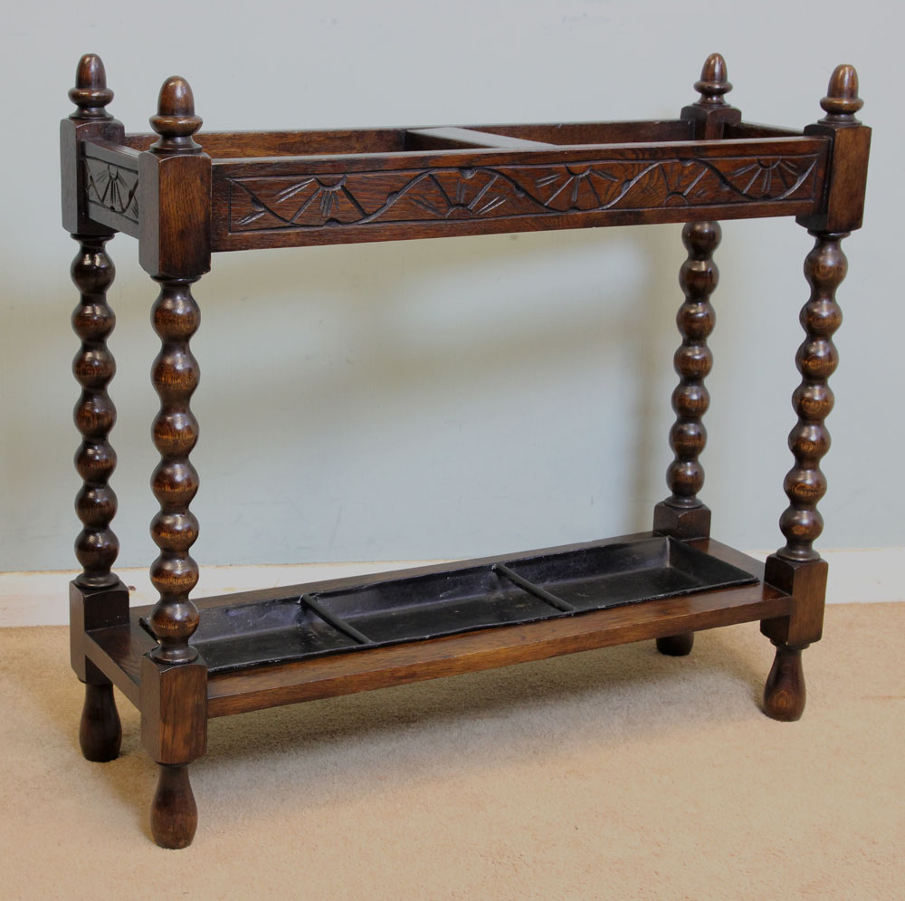 Antique Oak Umbrella Stand Stick Stand,