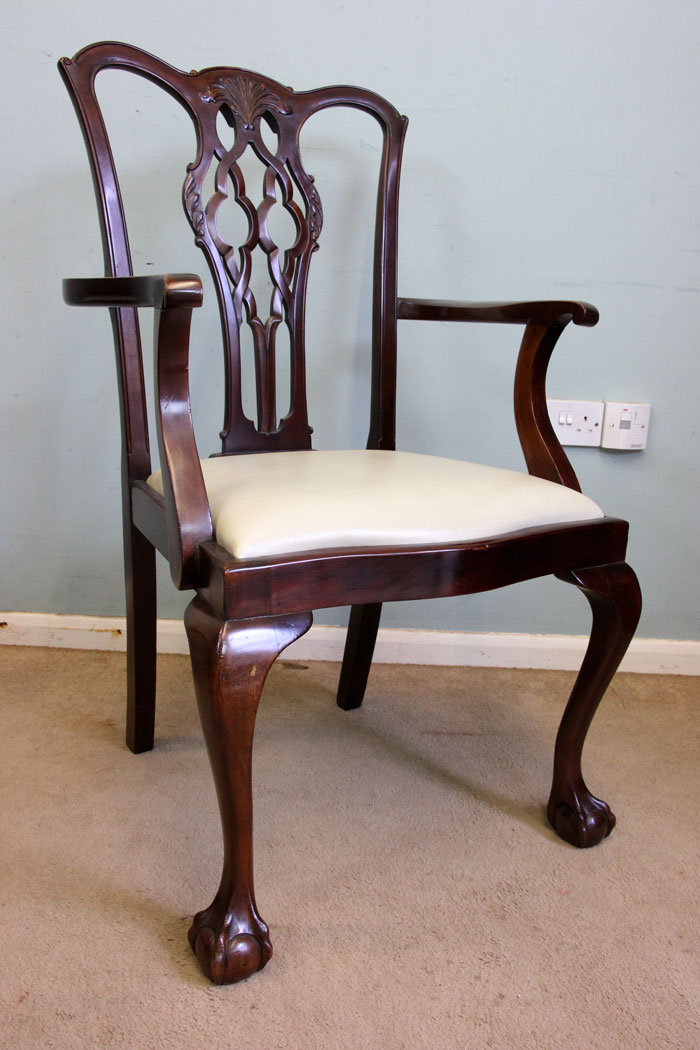 Antique Set Ten Mahogany Dining Chairs,