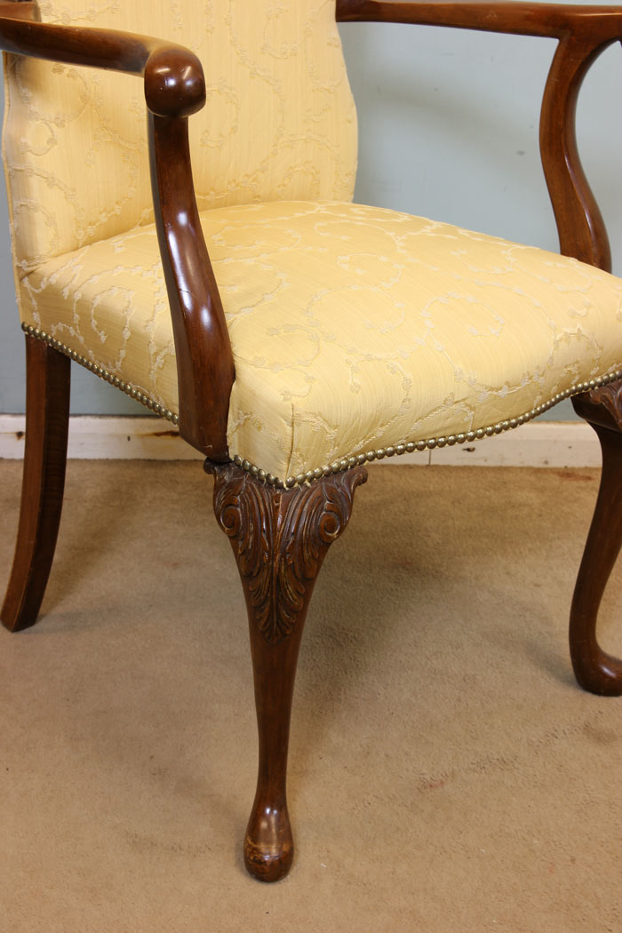 10804r8 Antique Set Six Dining Chairs, Padded Back,