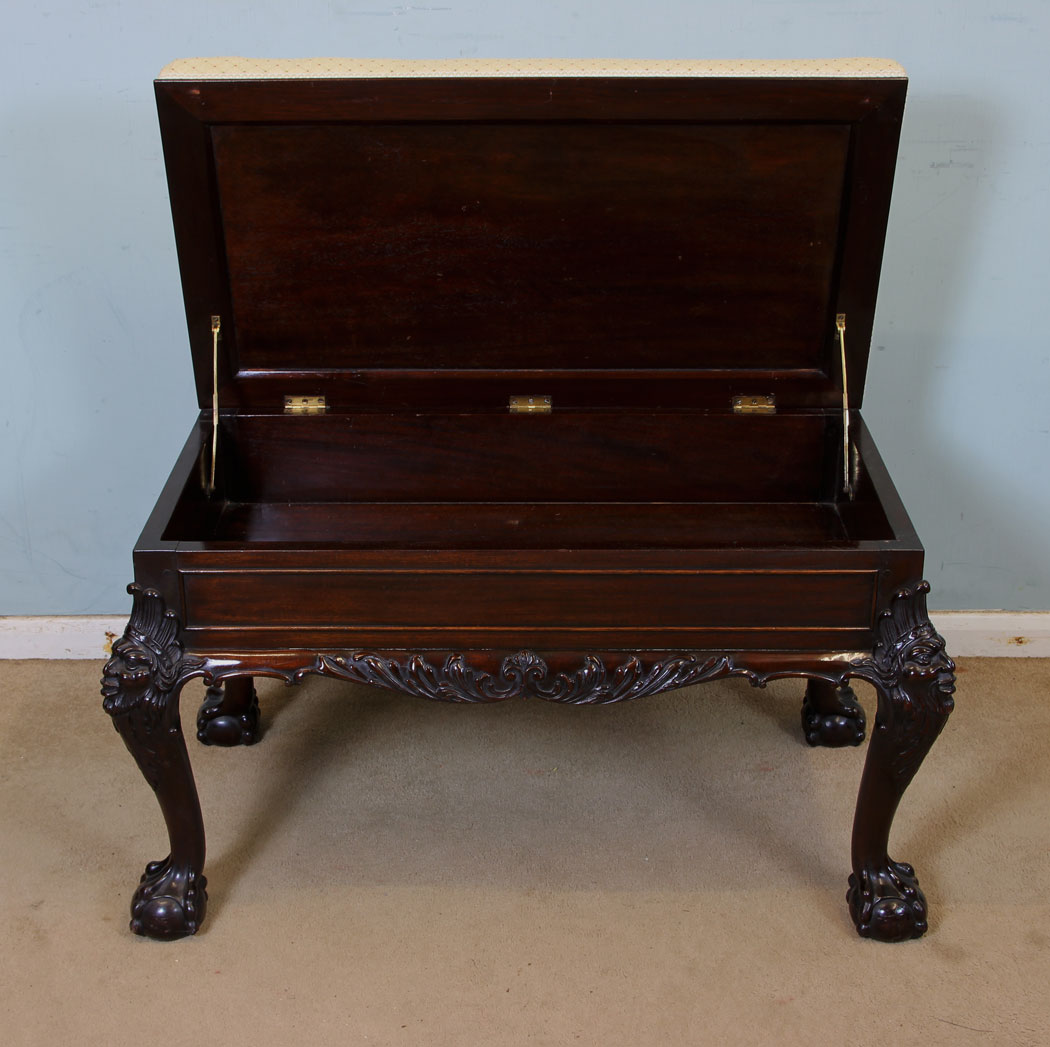 Duet Mahogany Stool Antique Window Seat,