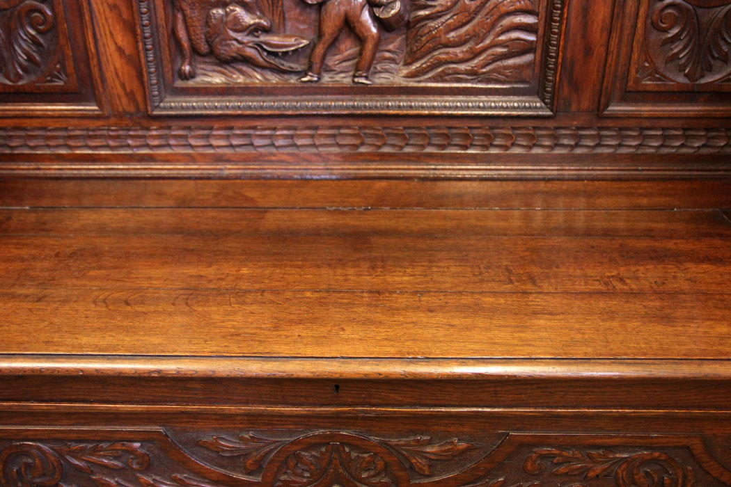 Antique Oak Settle, Hall Seat,