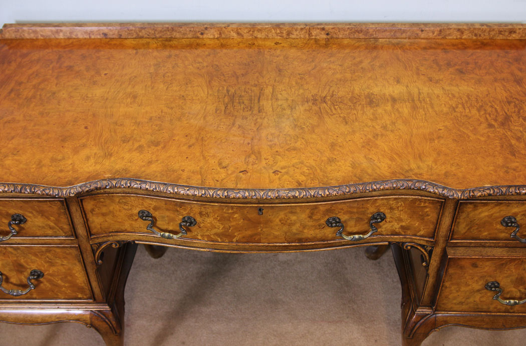 Antique Burr Walnut Side Writing Table.