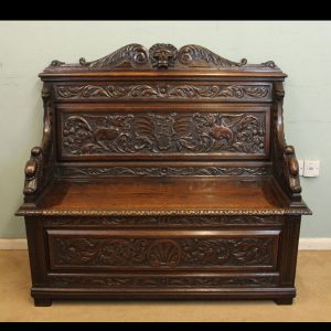 Antique Oak Box Settle,