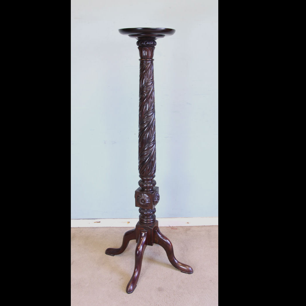 Antique Mahogany Torchiere. Antique 19th Century Torchiere Plant Stand