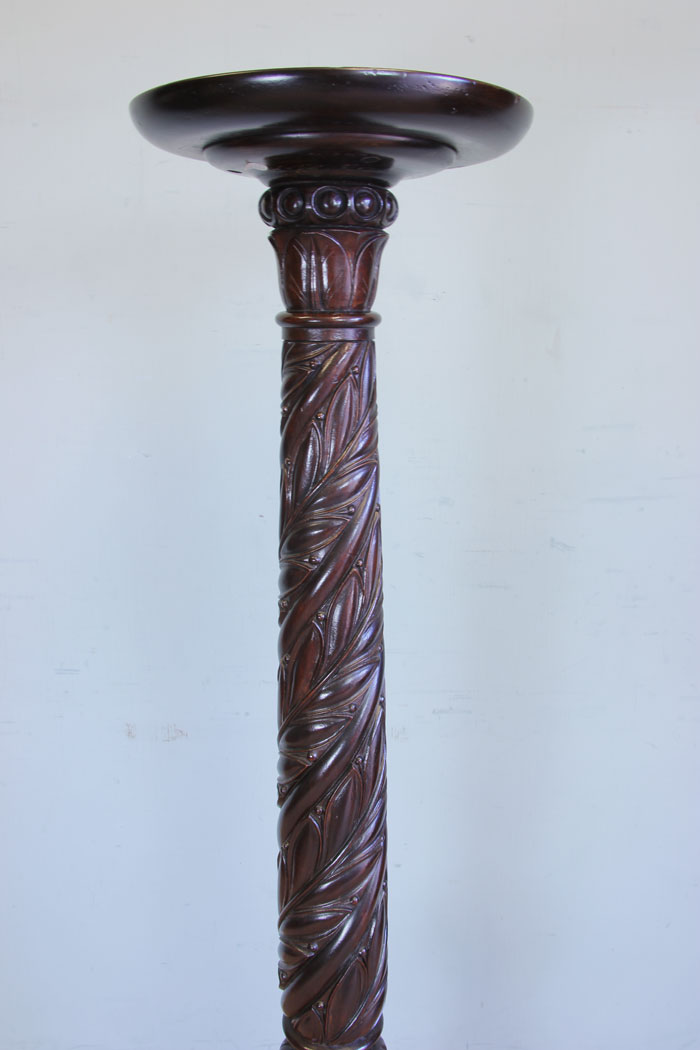 Antique Mahogany Torchiere. Plant Stand.