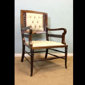 Antique Edwardian Inlaid Mahogany Armchair