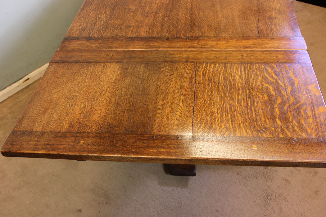 10967r6 Drawleaf Refectory Table, Antique Draw Leaf Refectory Dining Table.