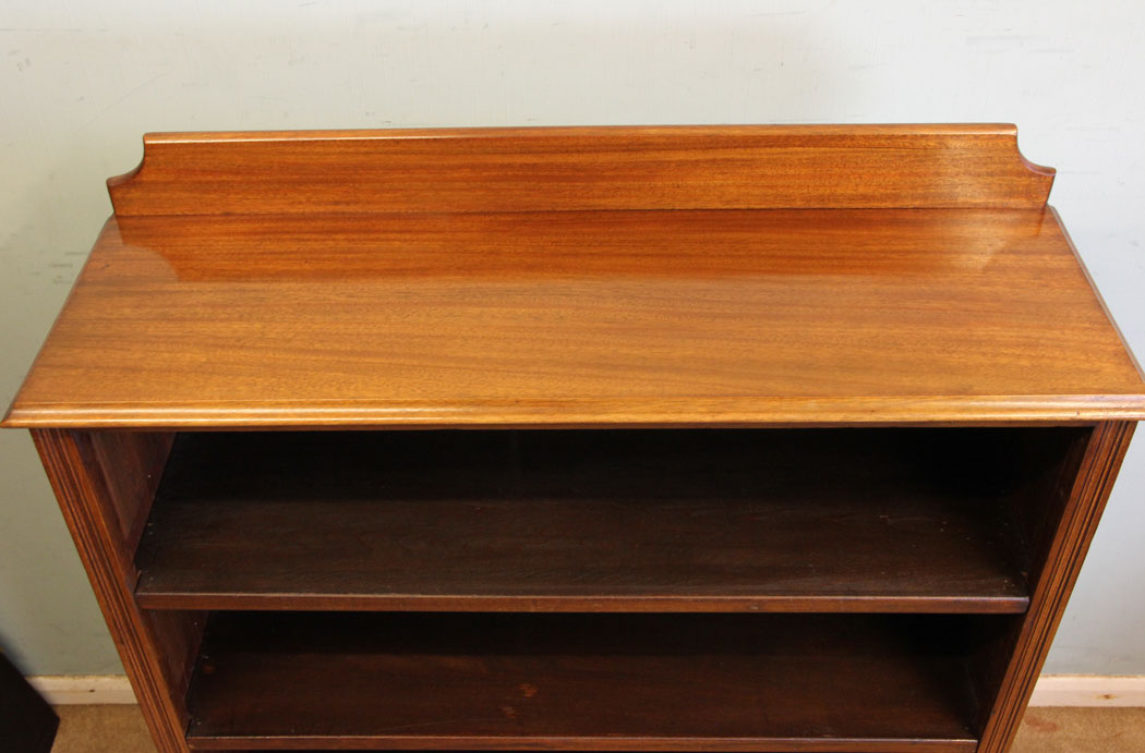 10983r7 Antique Mahogany Bookcase, Antique Edwardian Mahogany Open Bookcase