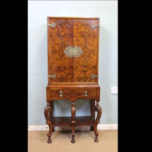 Antique Figured Walnut Side Cabinet, Drinks Cabinet