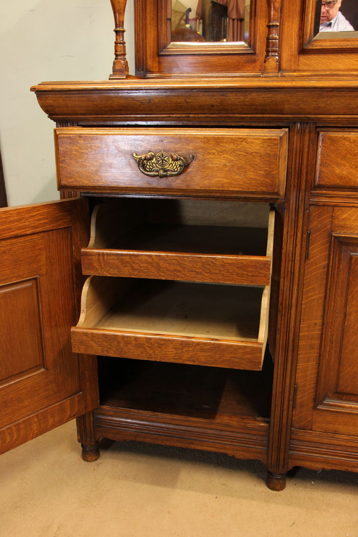 11011r11 Antique Sideboard, Antique Oak Mirror Back Sideboard Dresser