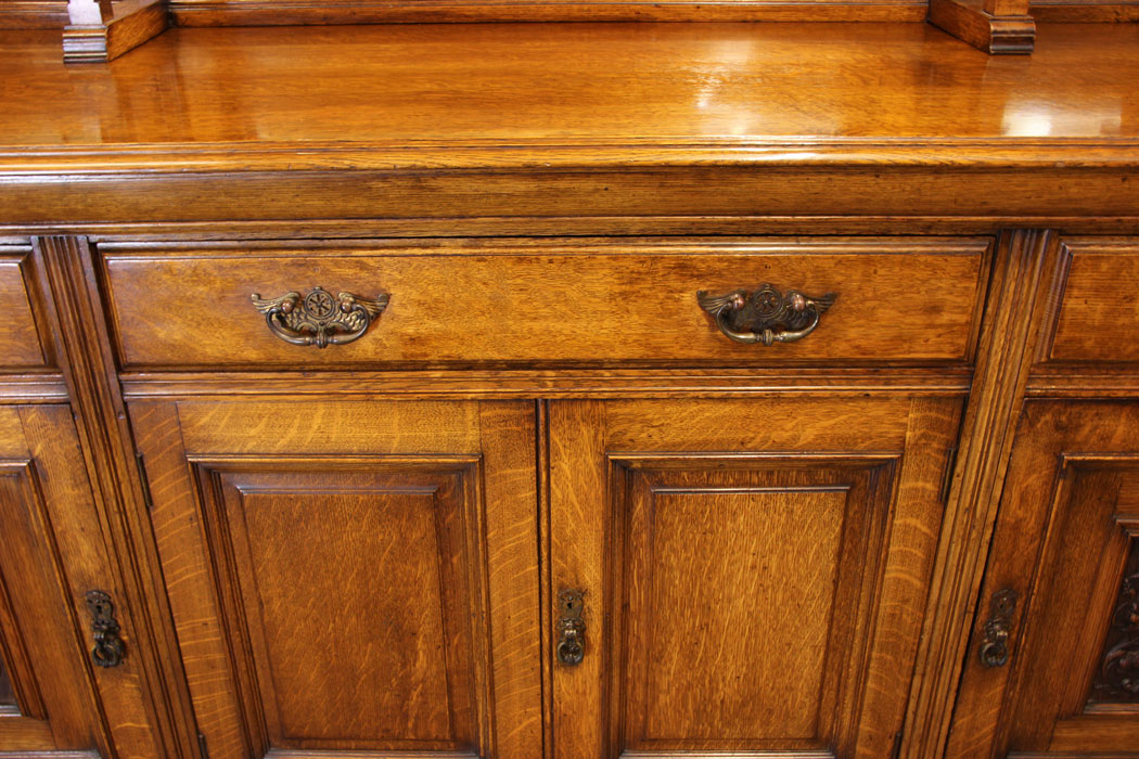 11011r5 Large Oak Antique Mirror Back Sideboard, Antique Oak Mirror Back Sideboard Dresser