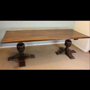 Antique Large Oak Refectory Farmhouse Dining Table.