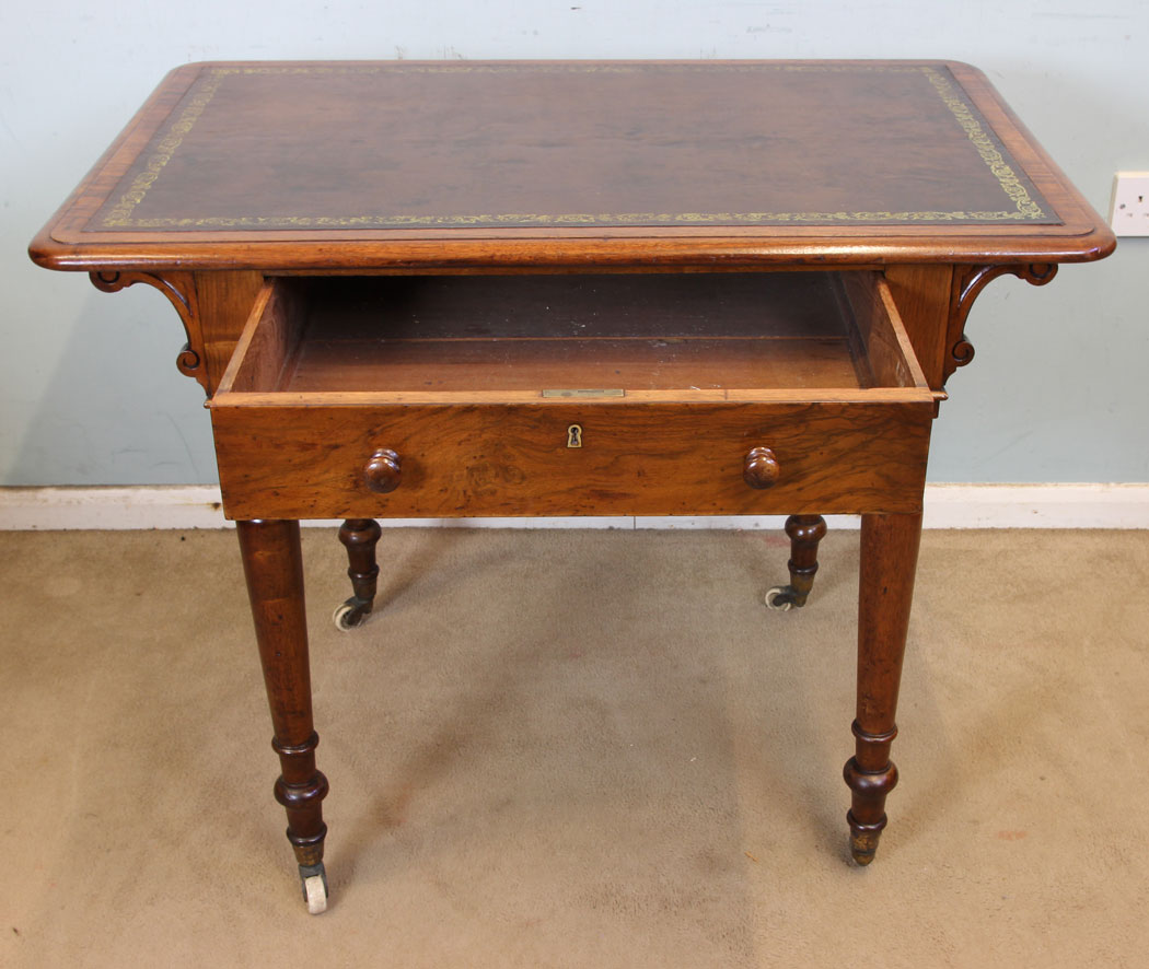 11026r4 Victorian Antique Mahogany Writing Table, Antique Walnut Writing Table