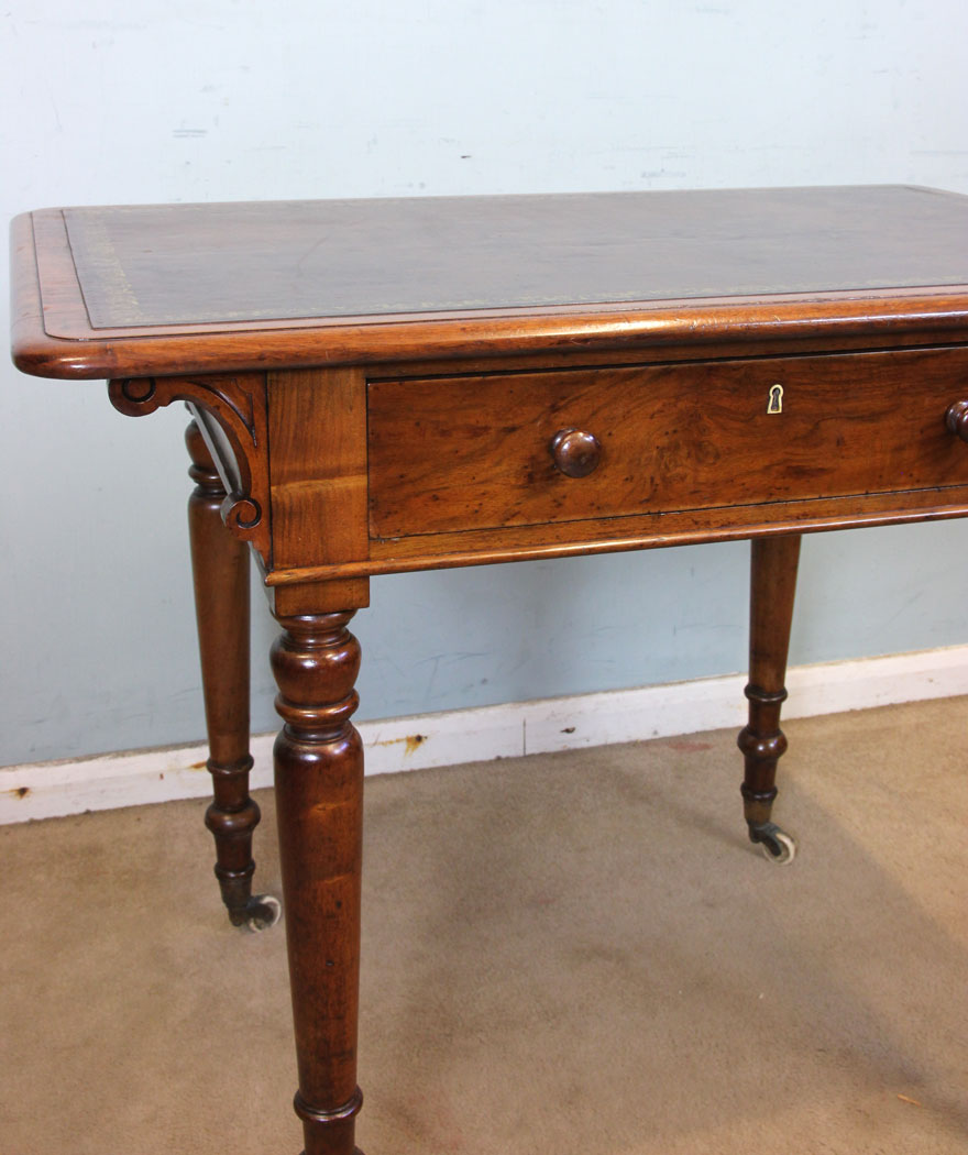 11026r9 Antique Mahogany Writing Table, Antique Walnut Writing Table