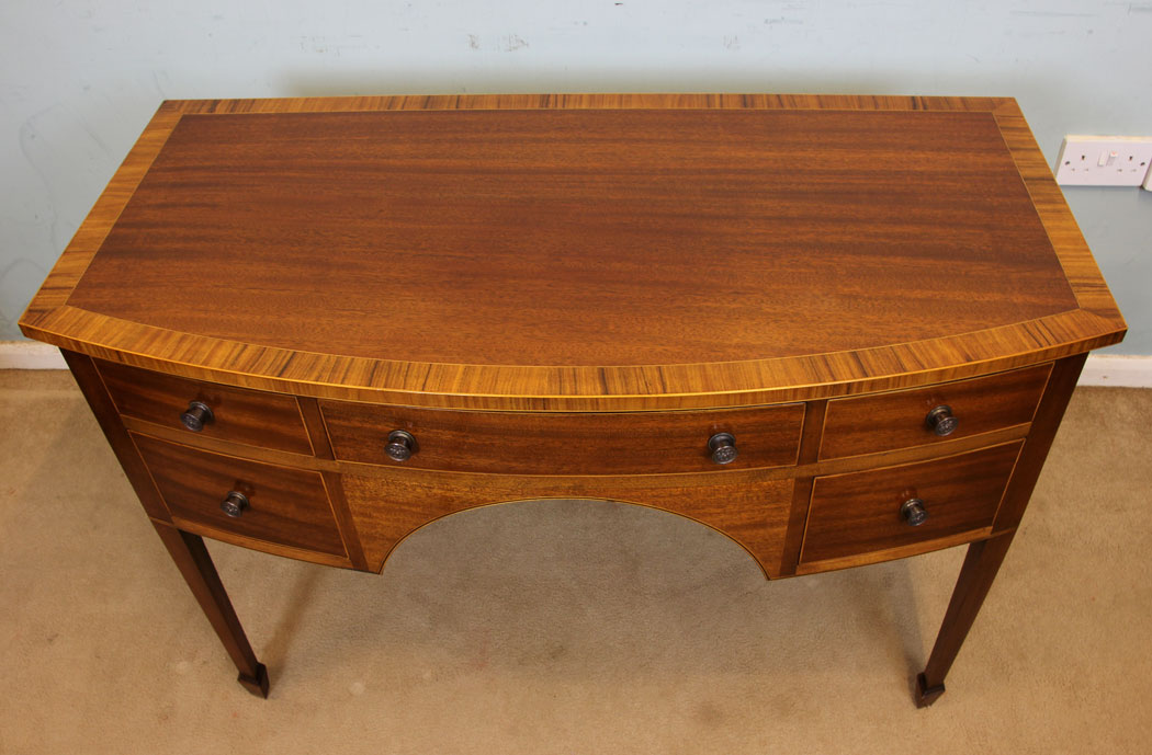 11068r4 Antique Bow Front Georgian Style Side Table, Georgian Style Mahogany Side Table Writing Desk