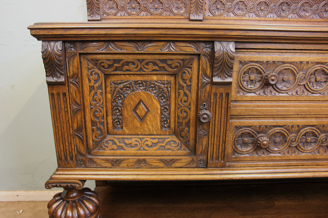 Antique Carved Oak Sideboard Dresser, Antique Carved Oak Sideboard Dresser Base