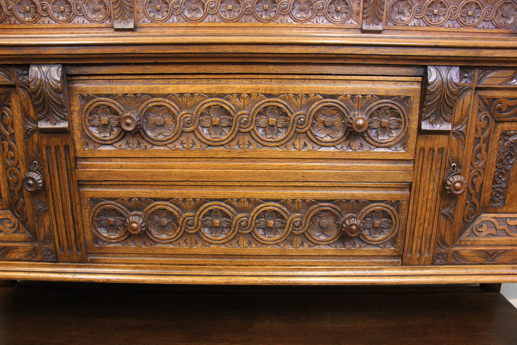 Antique Oak Sideboard Dresser Base, , Antique Carved Oak Sideboard Dresser Base