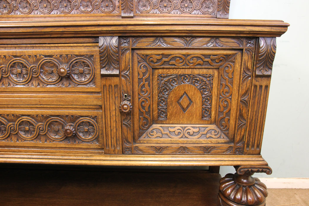 Antique Oak Sideboard Dresser, Server, Antique Carved Oak Sideboard Dresser Base
