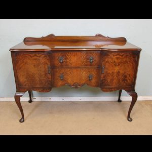 Antique Shaped Figured Walnut Sideboard