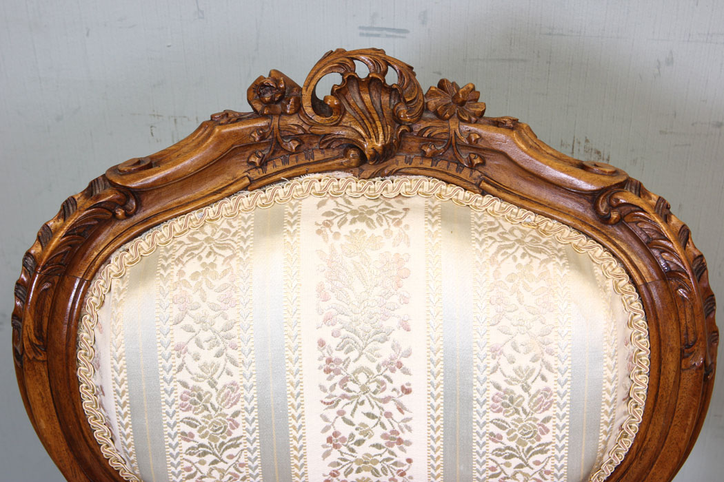 Antique Walnut Single Balloon Back Chair, Antique Walnut Single Side Chair