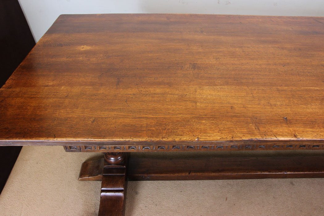 Large Antique Oak Refectory Farmhouse Dining Table, Antique Large Oak Refectory Farmhouse Dining Table