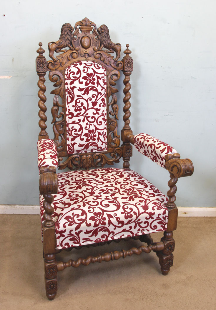 Pair Jacobean Style Oak Chairs Antique Pair of Carved Oak Chairs.