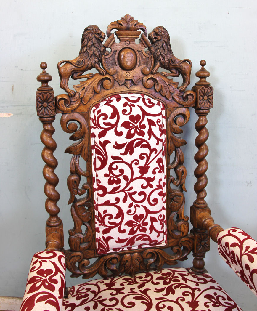 Pair Of Jacobean Style Oak Chairs Antique Pair of Carved Oak Chairs.