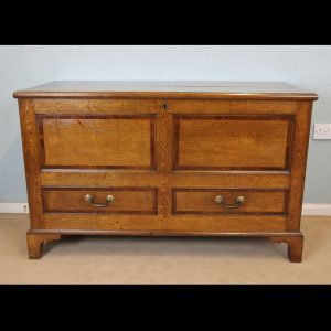 Antique 19th Century Oak Mule Chest / Coffer.