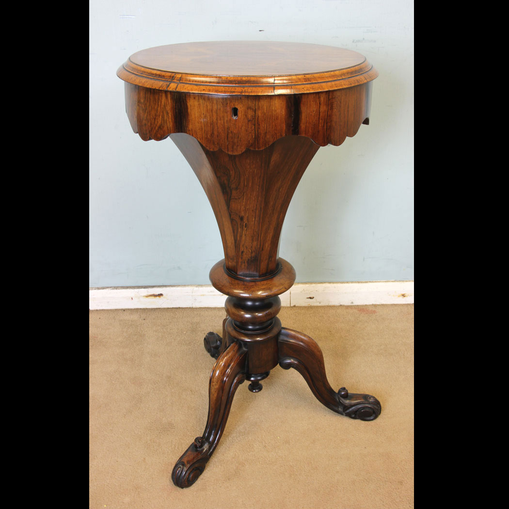 Antique Sewing Table, Antique Victorian Rosewood Sewing Table Work Box