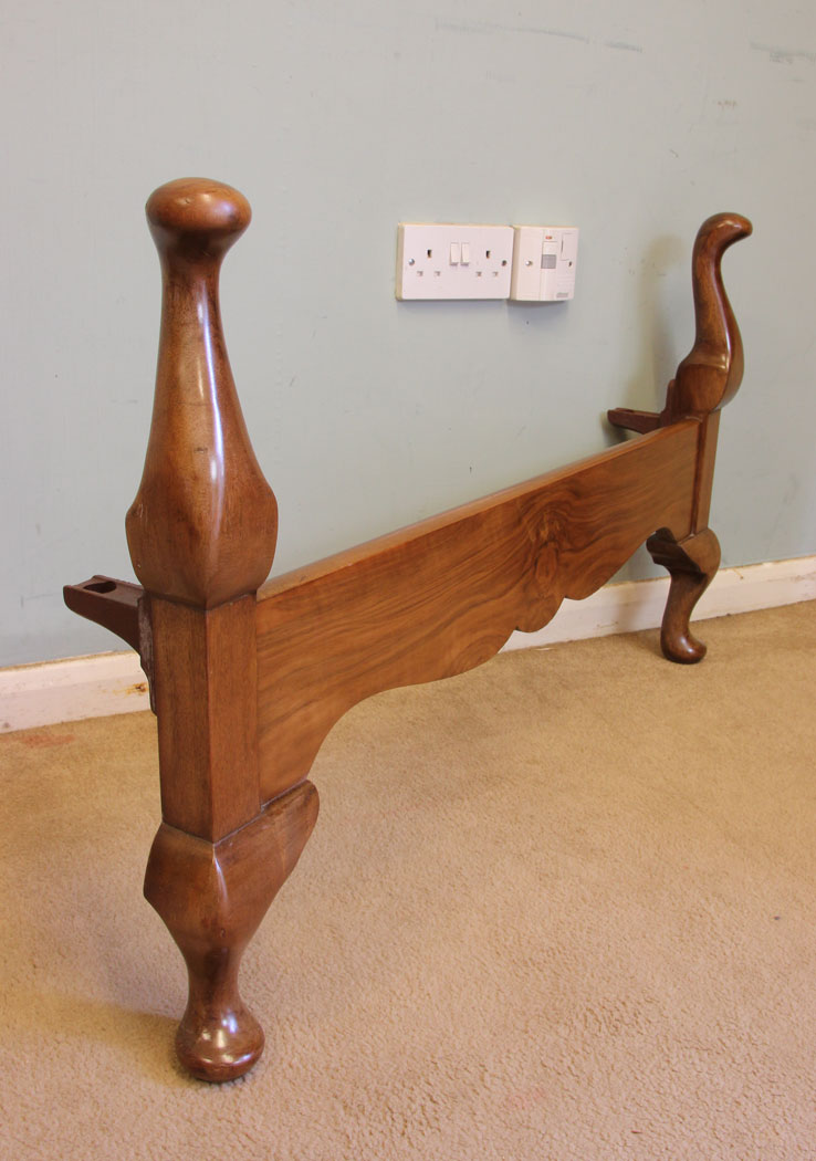 Pair Antique Figured Single Beds, Pair Antique Figured Walnut Single Beds