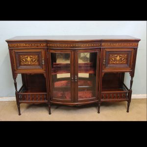 Antique Mahogany Inlaid Sideboard Display Cabinet