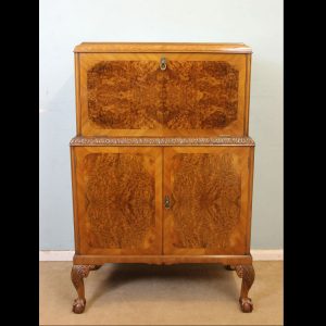 Burr Walnut Cocktail Drinks Cabinet