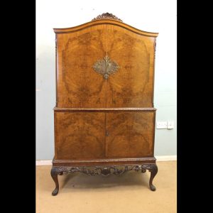 Burr Walnut Cocktail Drinks Cabinet