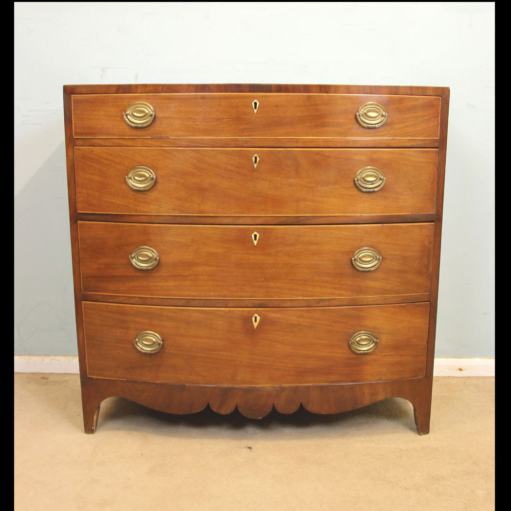 11322r01 Antique Bow Front Chest of Drawers, Antique 19th Century Mahogany Bow Front Chest of Drawers