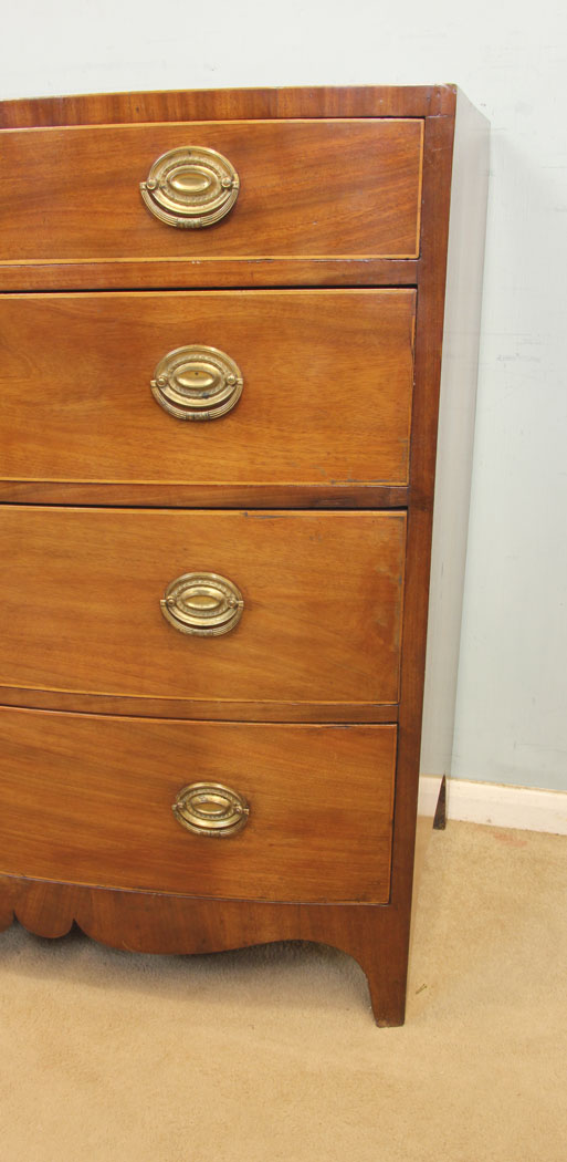 11322r5 Antique Bow Front Chest of Drawers, Antique 19th Century Mahogany Bow Front Chest of Drawers