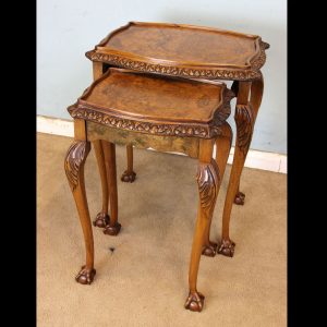 Pair Burr Walnut Occasional Tables