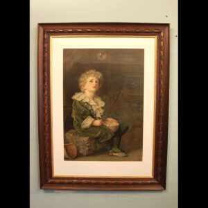 A Large Antique Bubbles Framed Print After John Everett Millais Pears Print. This impressive large bubbles print would date to the early 20th century.