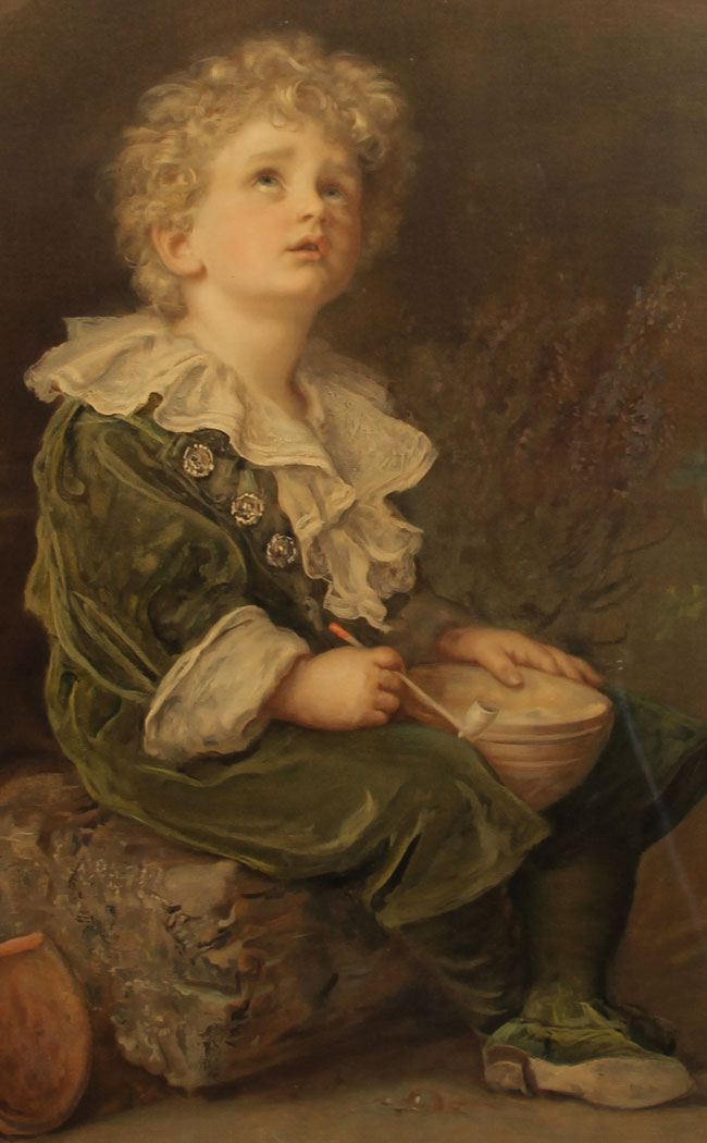 11379r4 Antique Bubbles Pears Print, A Large Antique Bubbles Framed Print After John Everett Millais Pears Print. This impressive large bubbles print would date to the early 20th century.