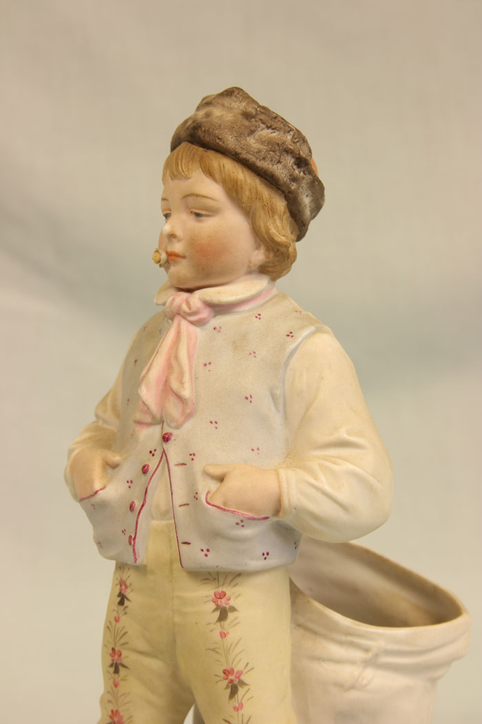 11381r5 Antique Bisque Figurine of Young Boy, Antique Bisque Figurine of Young Boy